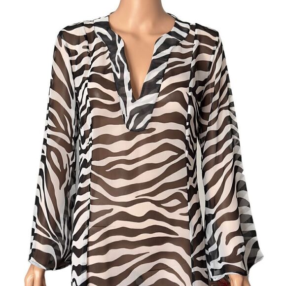 Victoria’s Secret Collection Vintage Sheer Zebra Print Maxi Dress / Coverup - Picture 4 of 16